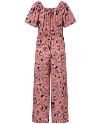 Girls' 7-16 Sun-kissed Printed Jumpsuit