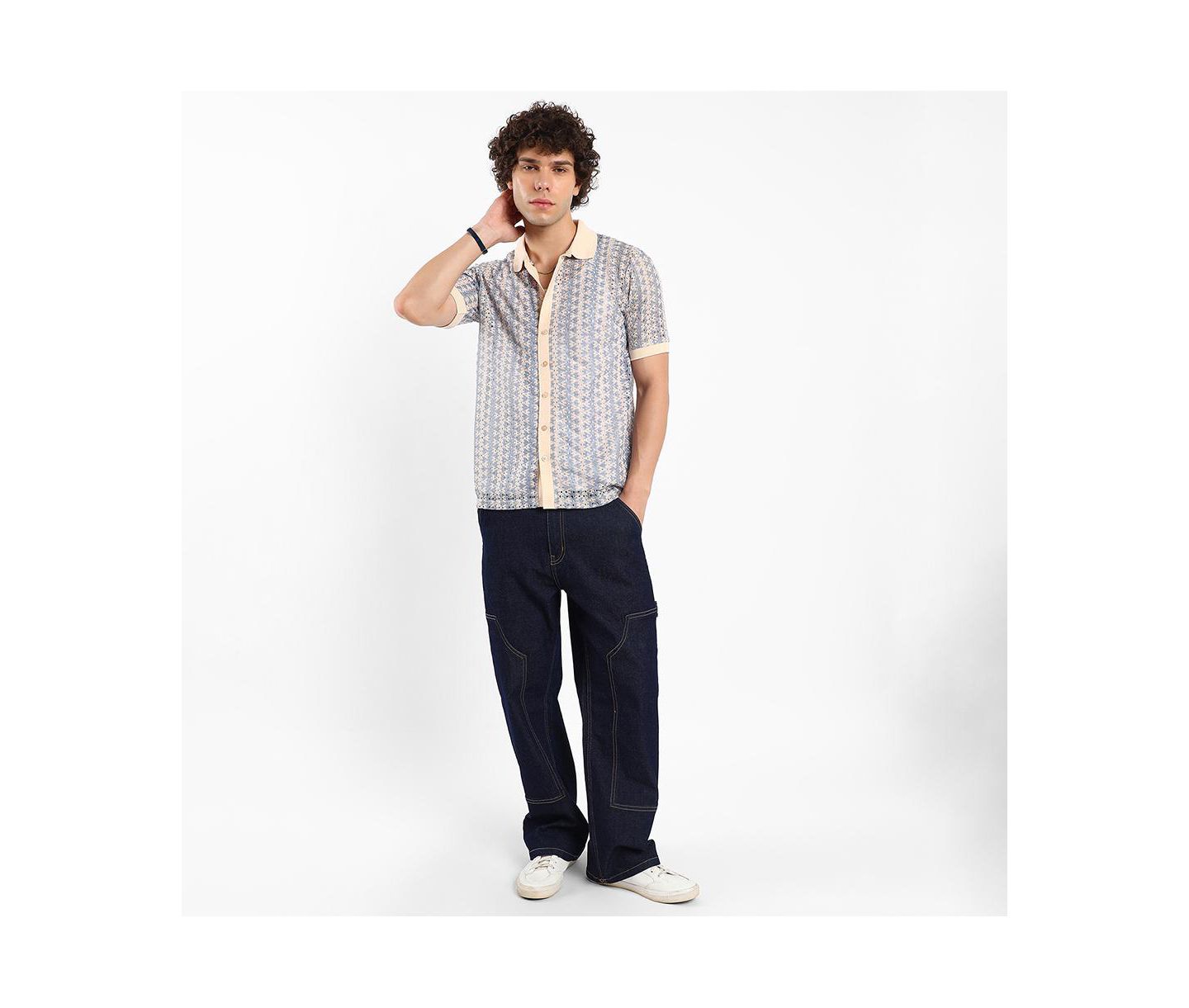Мужская рубашка Cahoot Campus Sutra Ditsy Floral Knit, цвет: Синий — фото 5