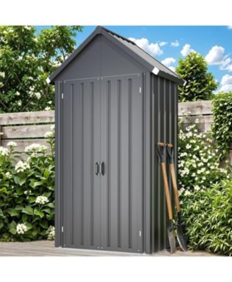 Outdoor Storage Cabinet Waterproof with Shelves, Vertical Tall Sheds Cabinet