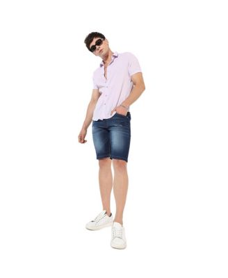 Men's Lavender Textured Regular Fit Casual Shirt
