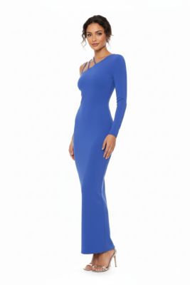 Women's Elegant One-Shoulder Denim Maxi Dress