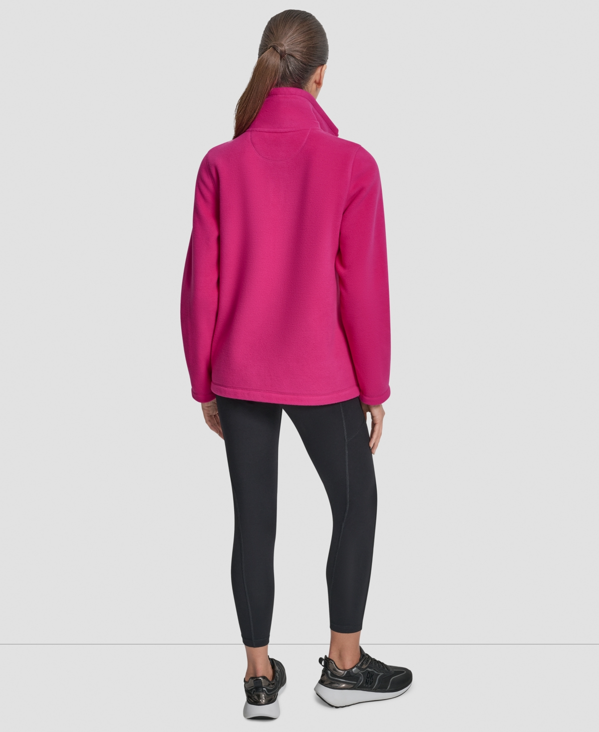 Dkny Women's Full-zip Varsity Logo Top In Pink