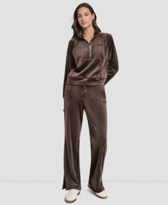 Women's Platinum Velour Embroidered Logo Sweatshirt