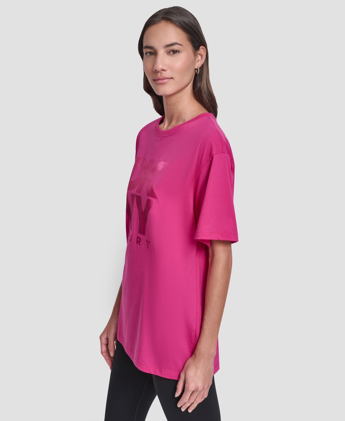 Dkny Women's Oversized Short Sleeve Tunic T-shirt In Pink