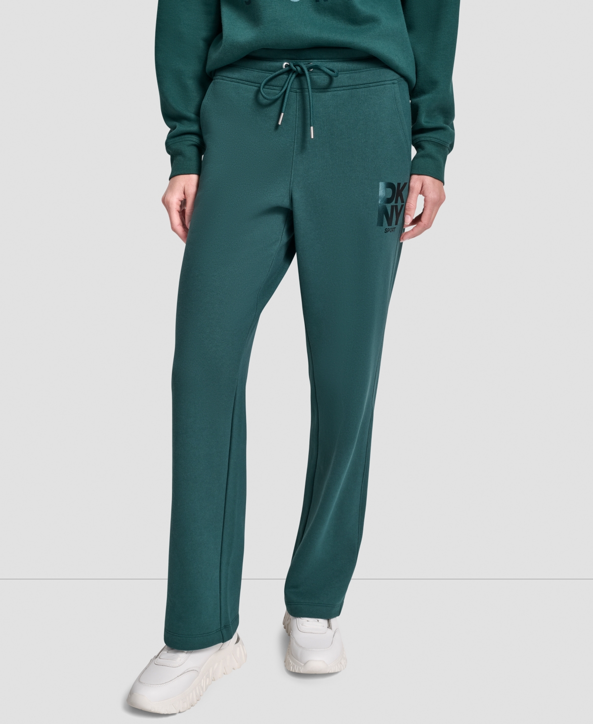 Dkny Women's Sport Stacked Transfer Logo Track Pants In Green