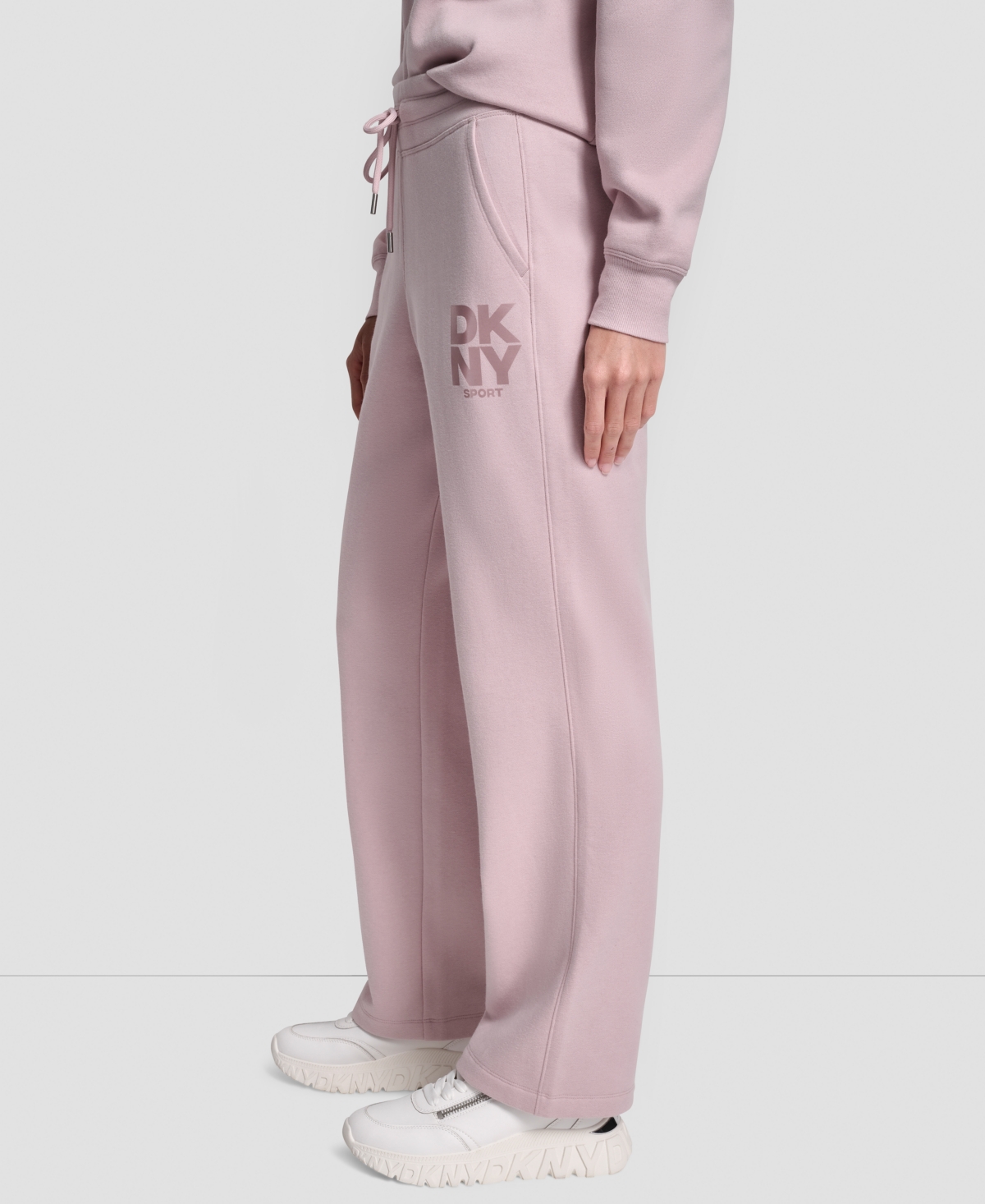Dkny Women's Sport Stacked Transfer Logo Track Pants In Pink