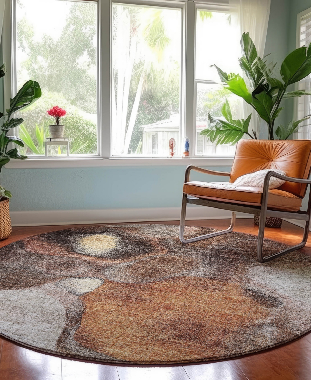 Dalyn Neo No2 8'x8' Round Area Rug In Brown