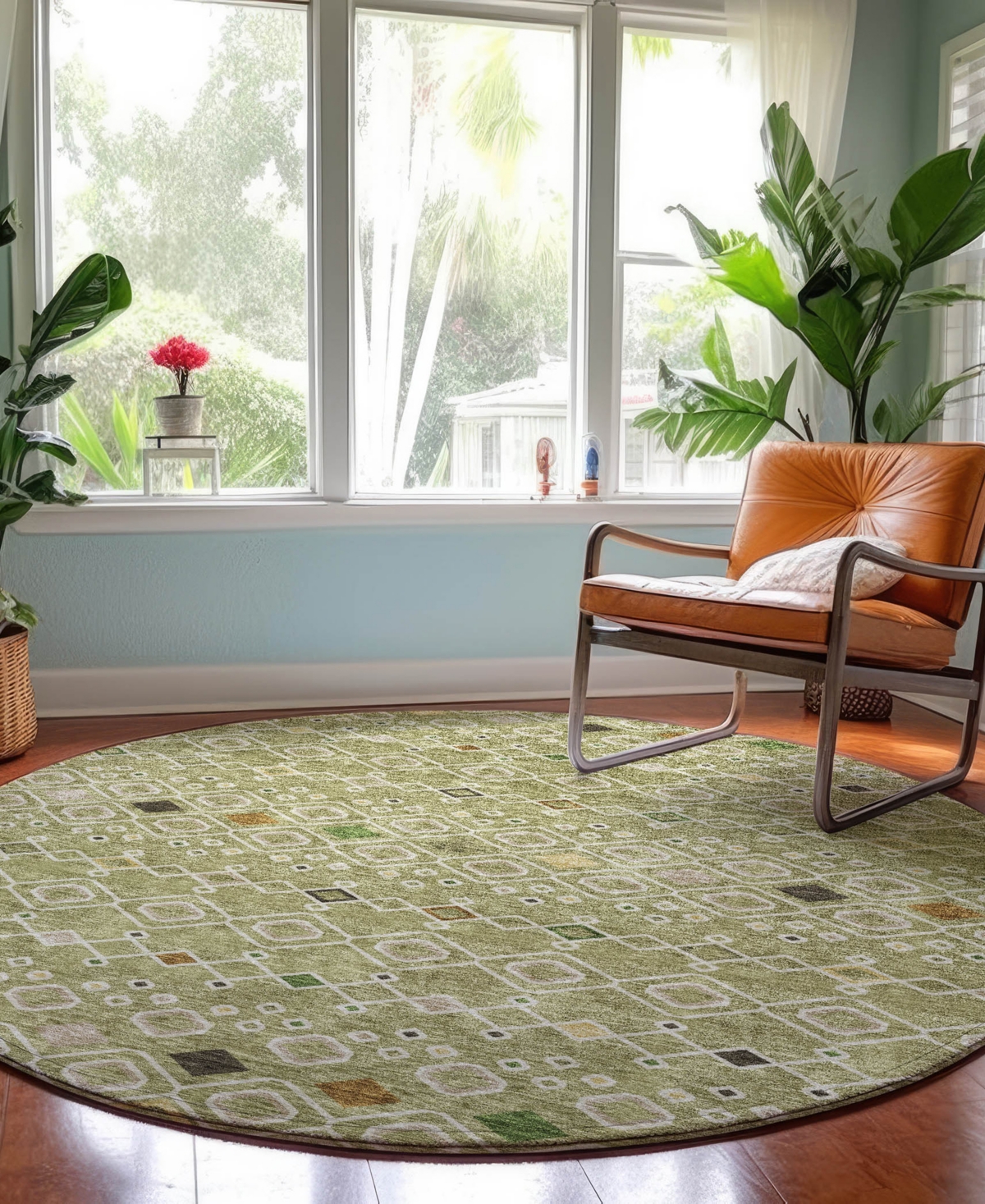 Dalyn Neo No12 8'x8' Round Area Rug In Green