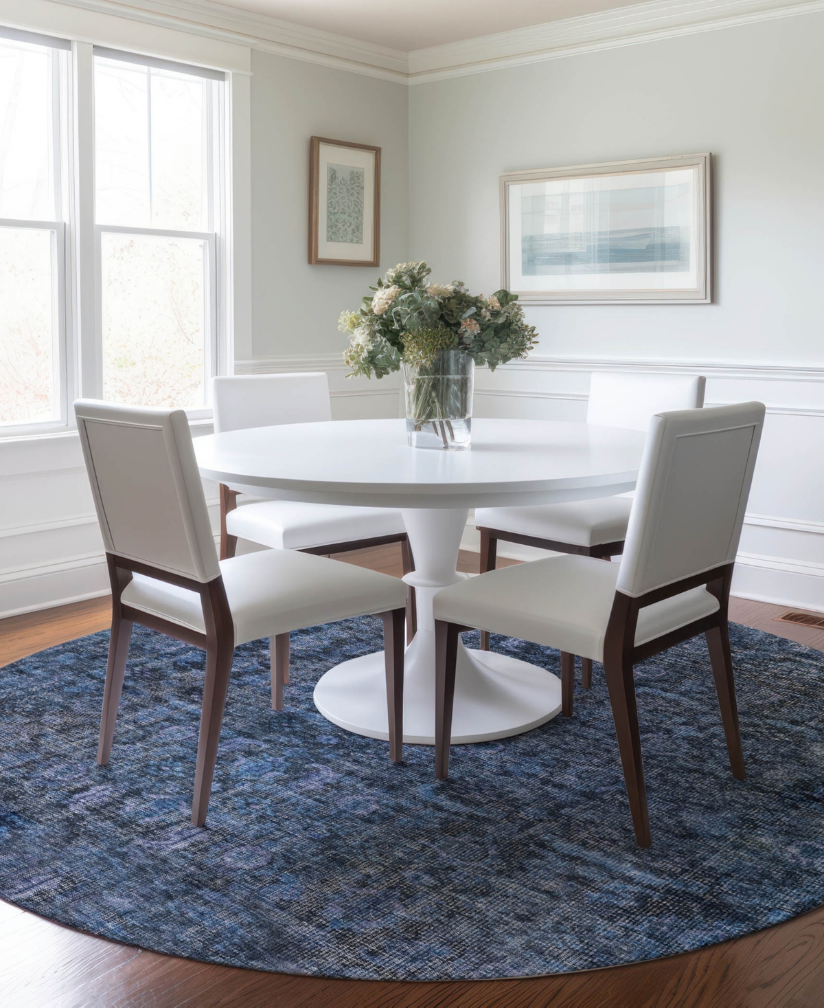 Dalyn Karaj Kj3 8'x8' Round Area Rug In Blue