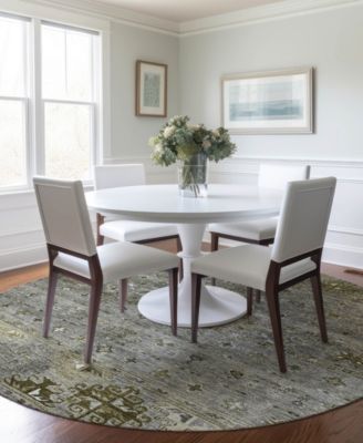 Karaj Washable KJ5 8'x8' Round Area Rug