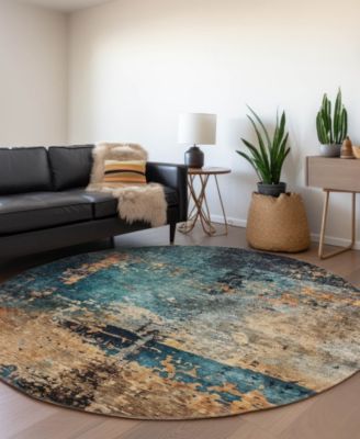 Nouveau Washable NV14 8'x8' Round Area Rug