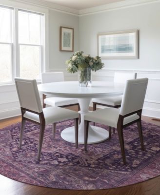 Solace Washable SL14 8'x8' Round Area Rug