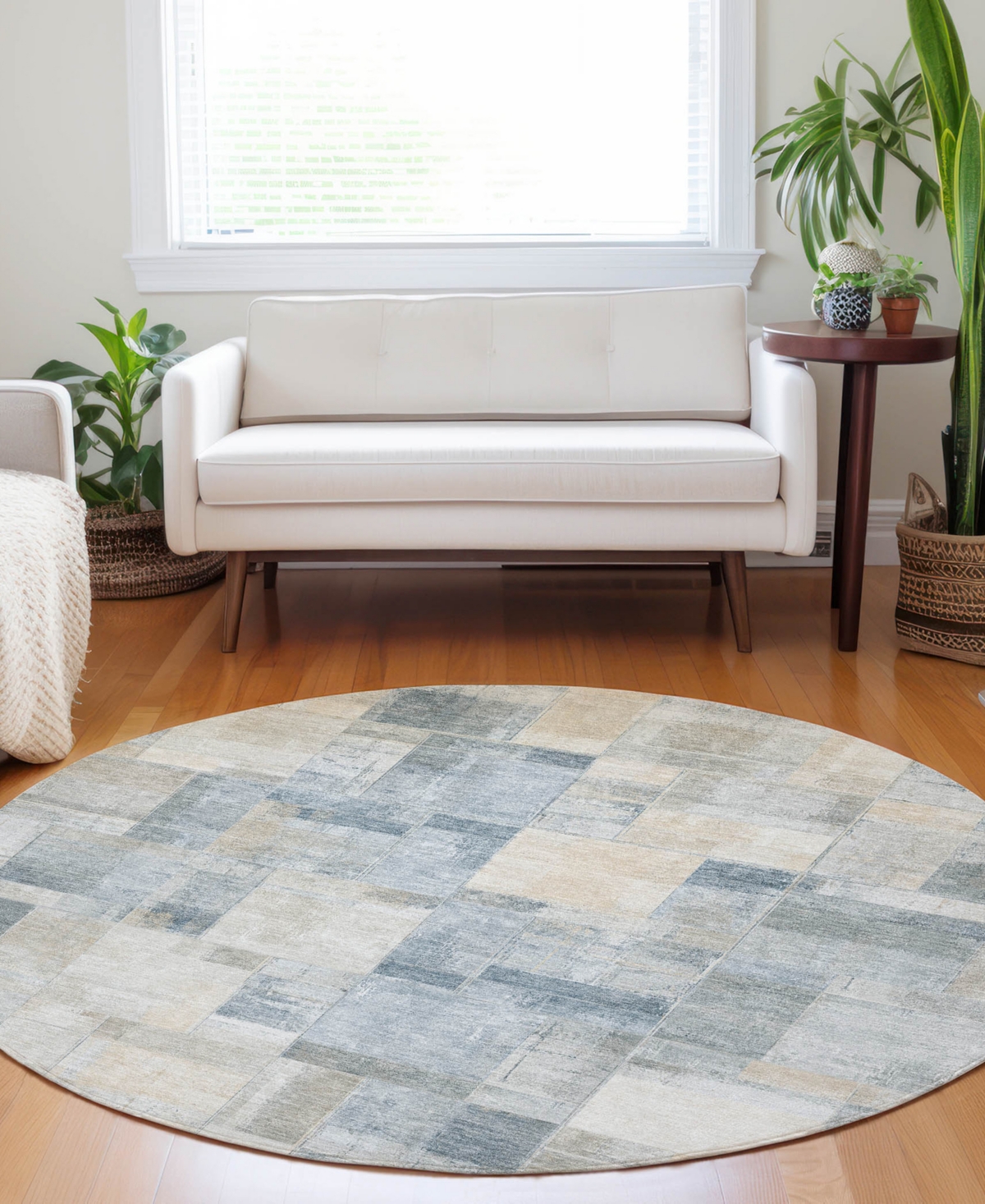 Dalyn Ravenna Rn4 8'x8' Round Area Rug In Blue