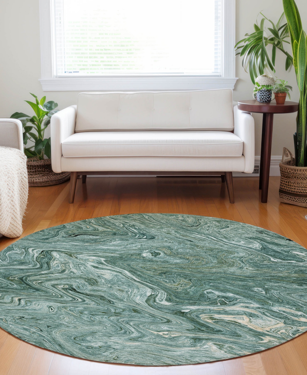 Dalyn Ravenna Rn8 8'x8' Round Area Rug In Blue