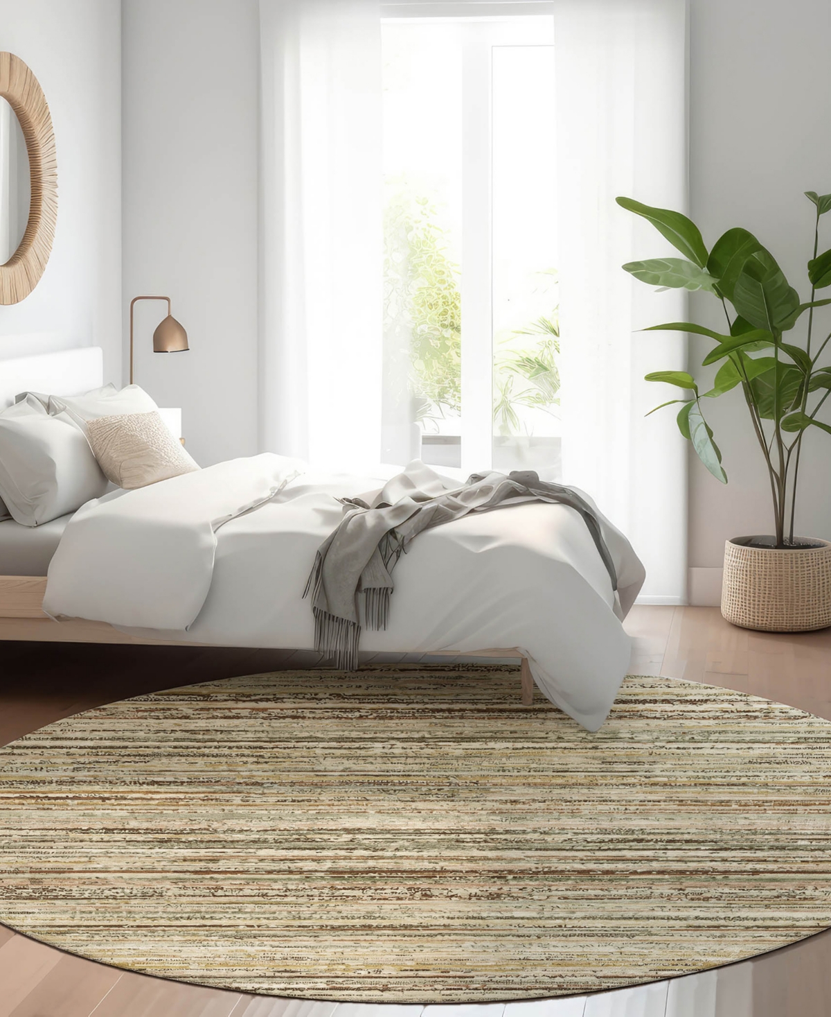 Dalyn Kochi Kc3 8'x8' Round Area Rug In Brown