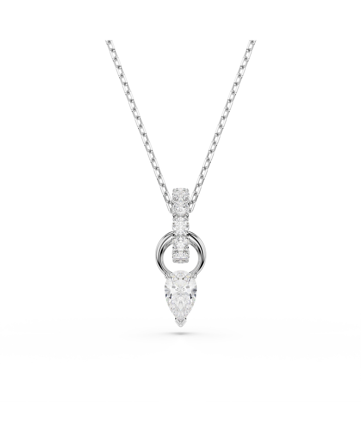 Swarovski Mesmera Rhodium Plated Earrings And Necklace Set In Silver