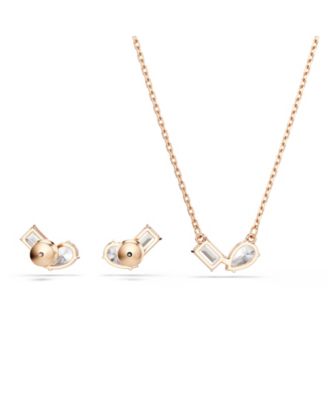 Mesmera Rose Gold Tone Plated Earrings and Necklace Set