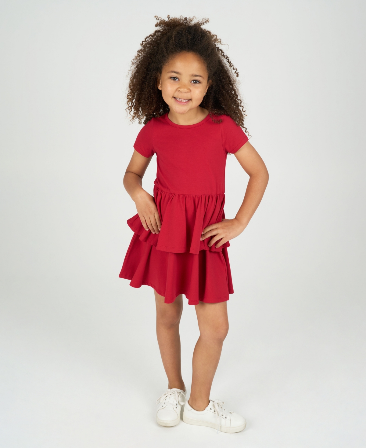 Rare Editions Little Girl Dress With Crochet Cardigan, 2 Pc In Red
