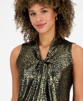 Women's Sleeveless Knot Front Jersey Top, Regular & Petite