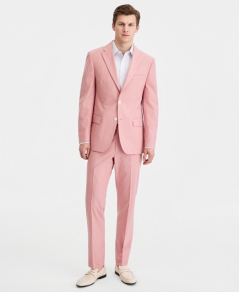Мужские Tommy Hilfiger Men's Modern-Fit TH Flex Stretch Chambray Suit Separates