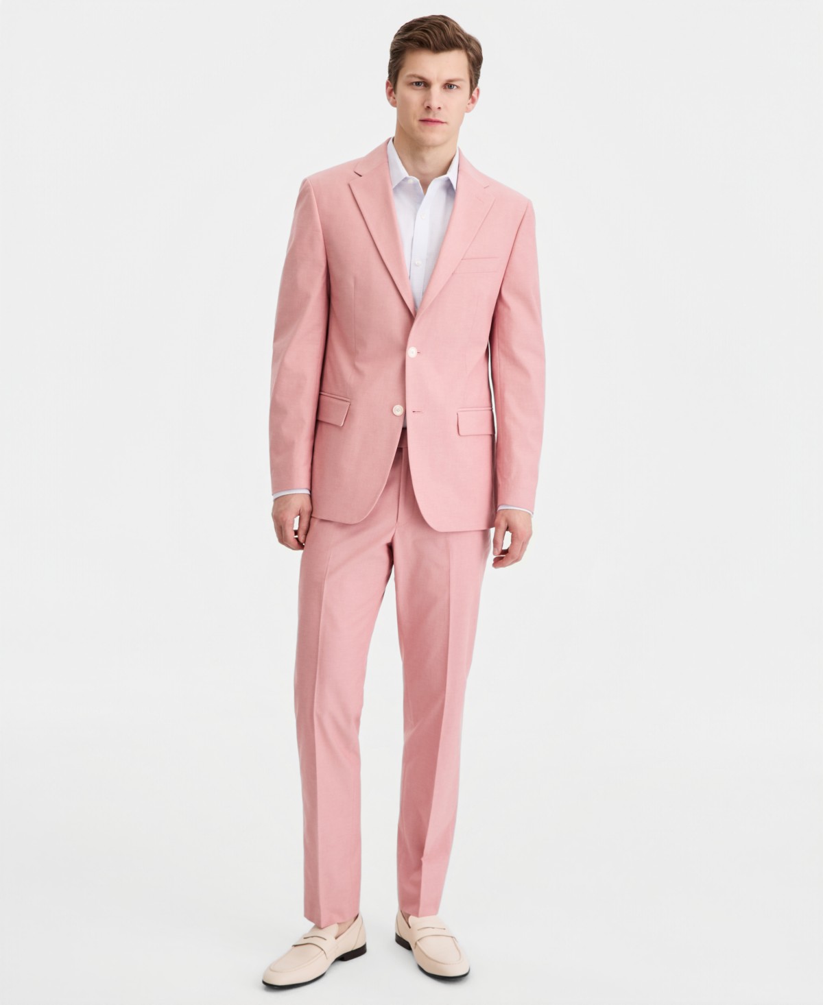 Мужские Tommy Hilfiger Men's Modern-Fit TH Flex Stretch Chambray Suit Separates — фото 1