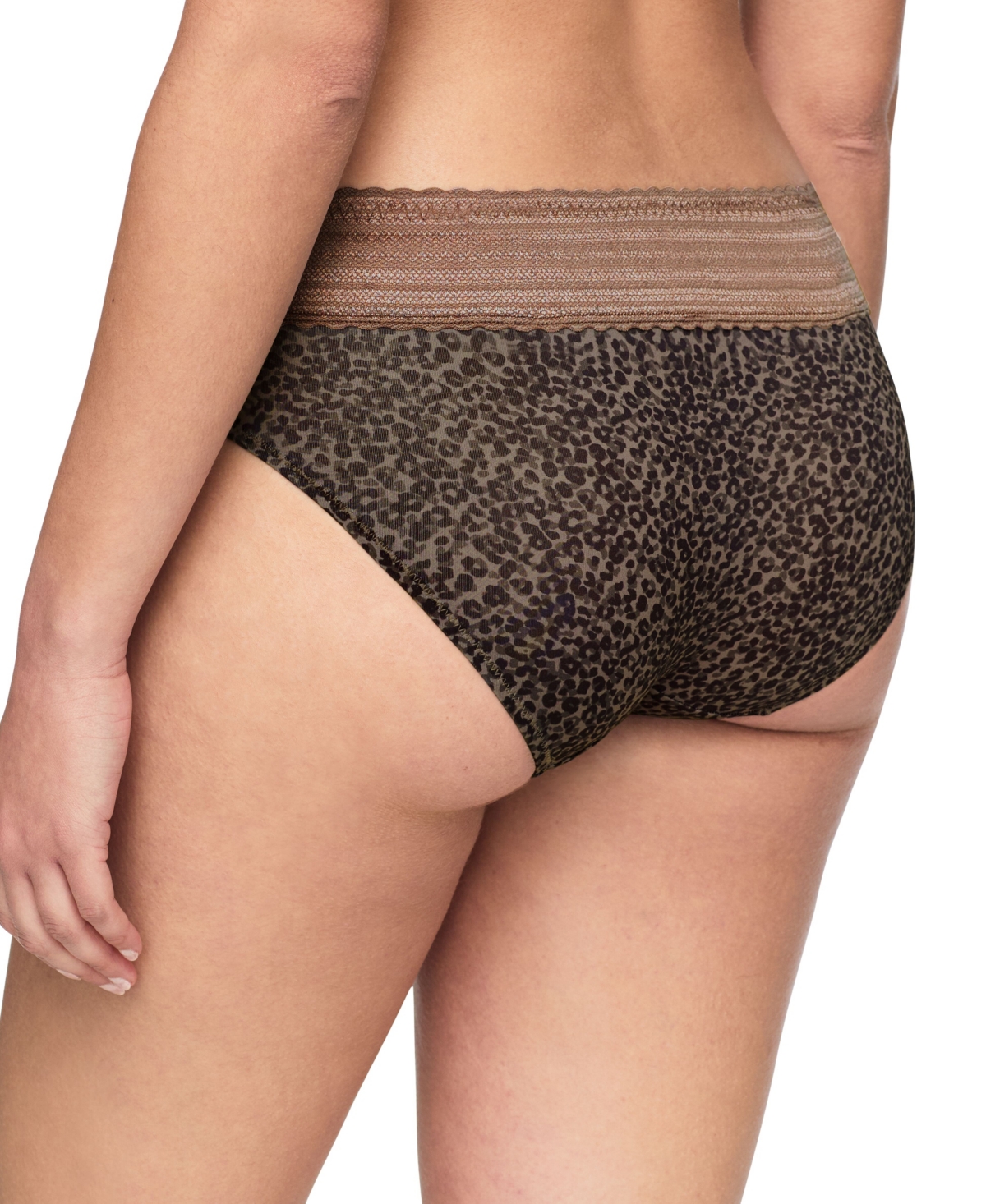 Warner's Warners No Pinching, No Problems Dig-free Comfort Waist With Lace Microfiber Hipster 5609j In Brown