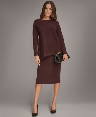 Women’s Asymmetric-Hem 100% Cashmere Poncho Sweater
