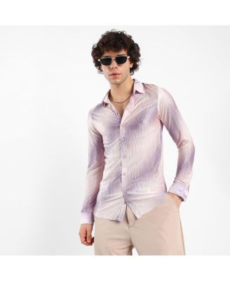 Men's Ombre-Pleated Shirt
