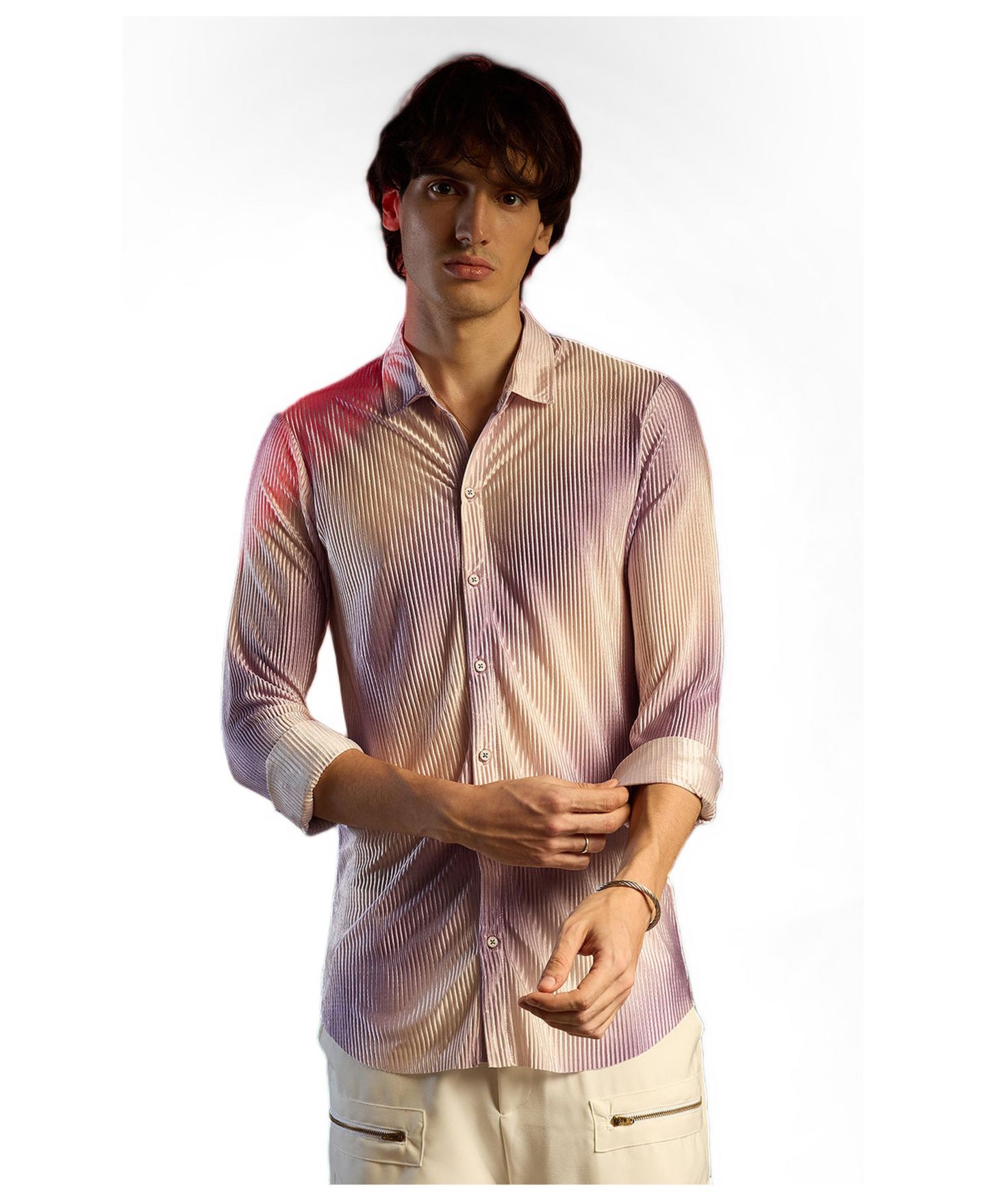 Мужская рубашка Cahoot Campus Sutra Ombre-Pleated, цвет: Фиолетовый — фото 2