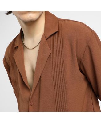 Men's Panel-Pleat Oversized Shirt