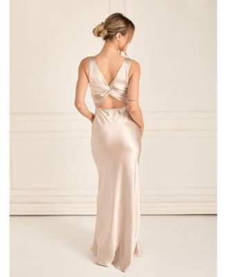 Women's Twist Back Satin Bridesmaid Dress