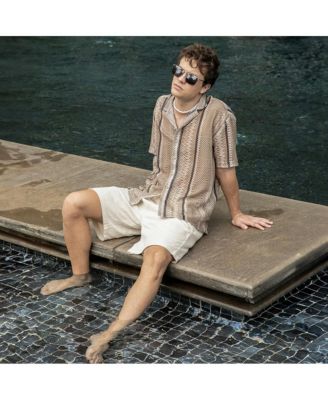 Men's Striped Knit Oversized Shirt