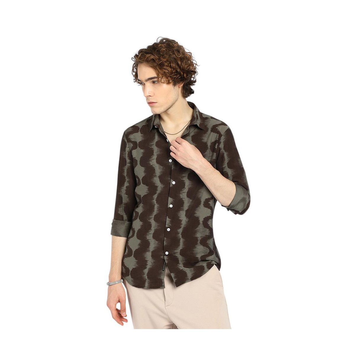 Campus Sutra Men's Wave-Ombre Shirt