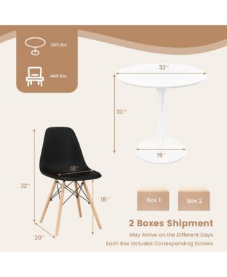 5 PCS Dining Set Modern Round Dining Table 4 Chairs for Small Space Kitchen