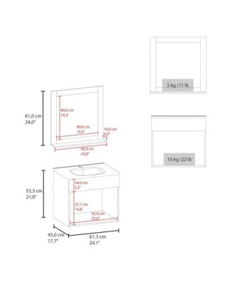 Blake Bathroom Cabinet with Mirror Cabinet Black MDF