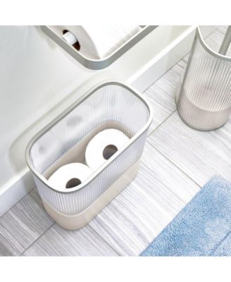 Plastic Bathroom Trash Can with Storage for Toiler Paper - Clear/Satin