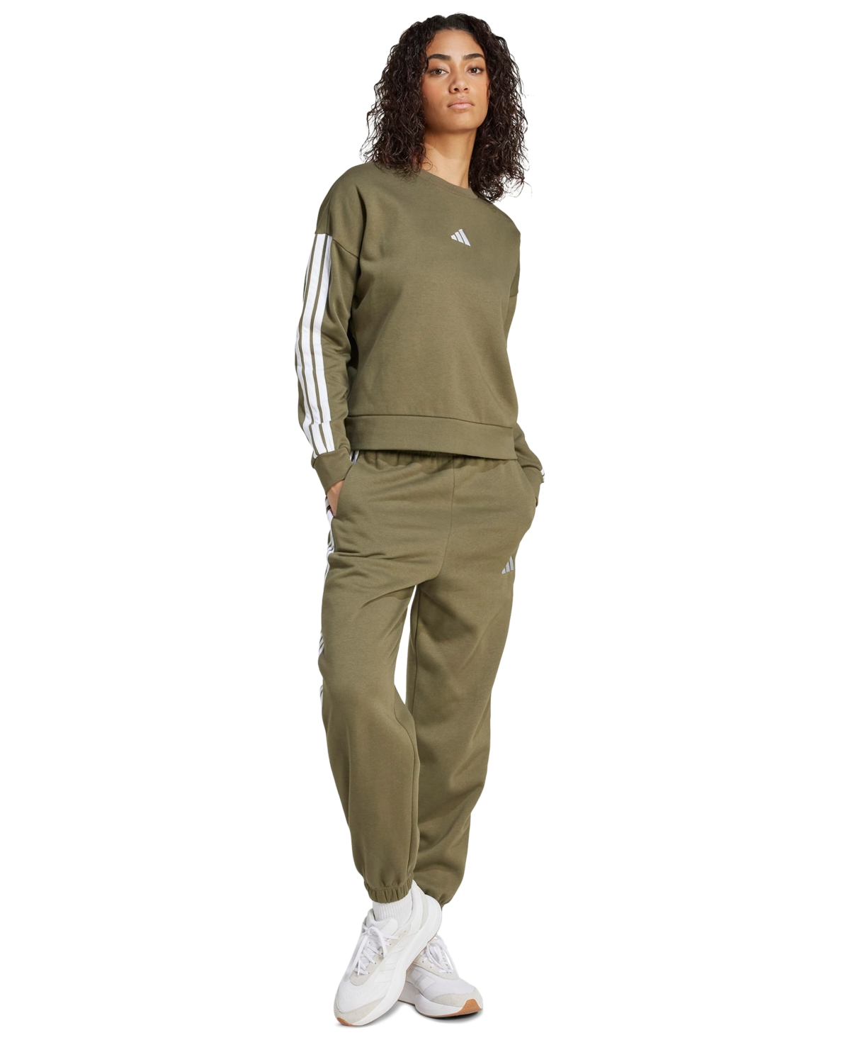 Adidas Originals Adidas Essentials 3-stripes Fleece Sweatshirt In Gray