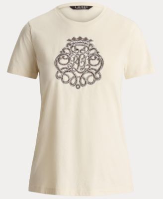 Women's Beaded-Crest Jersey T-Shirt