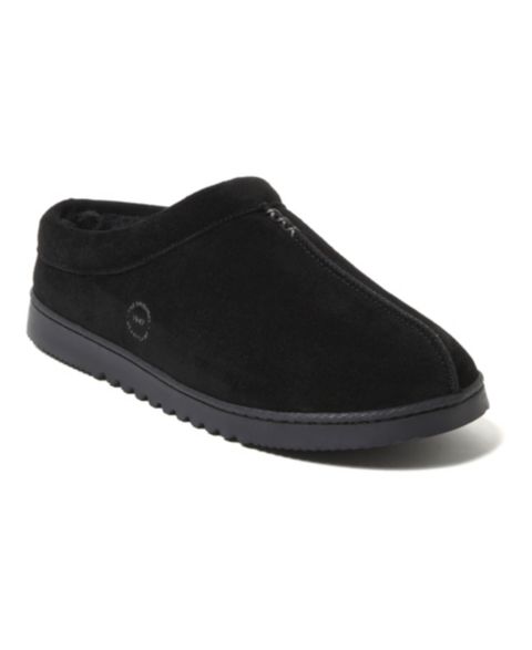 Мужские тапочки Dearfoams Dean Genuine Suede Clog House Shoe Slipper, цвет: Чёрный