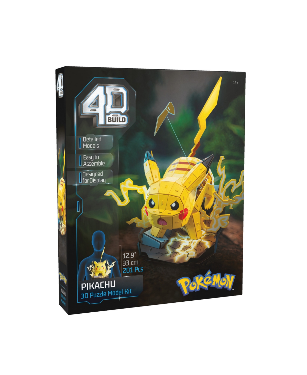 Pokémon Pikachu 3d Model Kit Kanto Starter Collection, 201 Pieces In Yellow