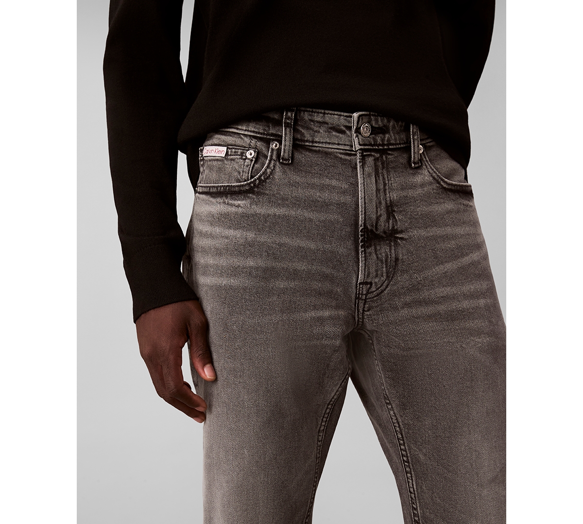 Calvin Klein Men's Slim Fit Stretch Jeans In Black