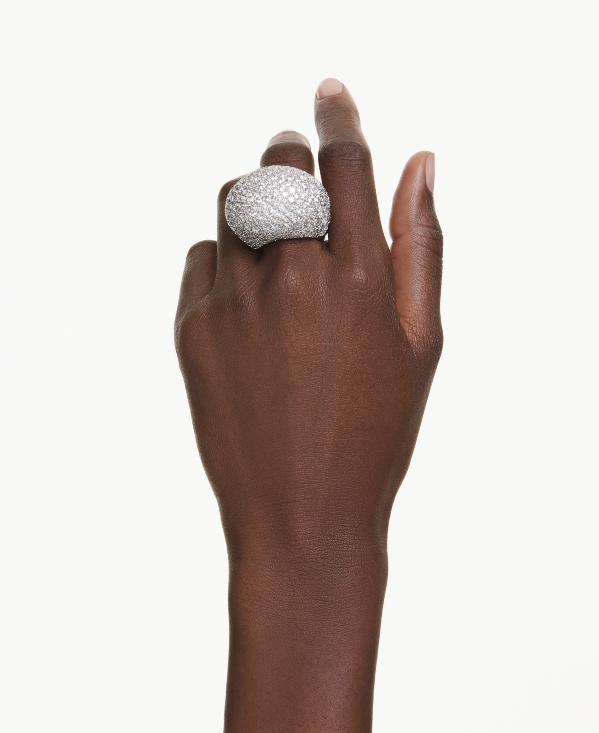 Swarovski Sublima Cocktail White Rhodium Plated Ring In Metallic