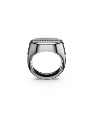 Dextera Black Ruthenium Plated Octagon Ring 