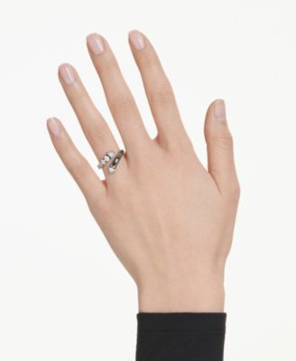 Sublima White Ruthenium Plated Open Ring