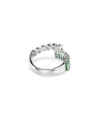 Green Rhodium Plated Matrix Ring