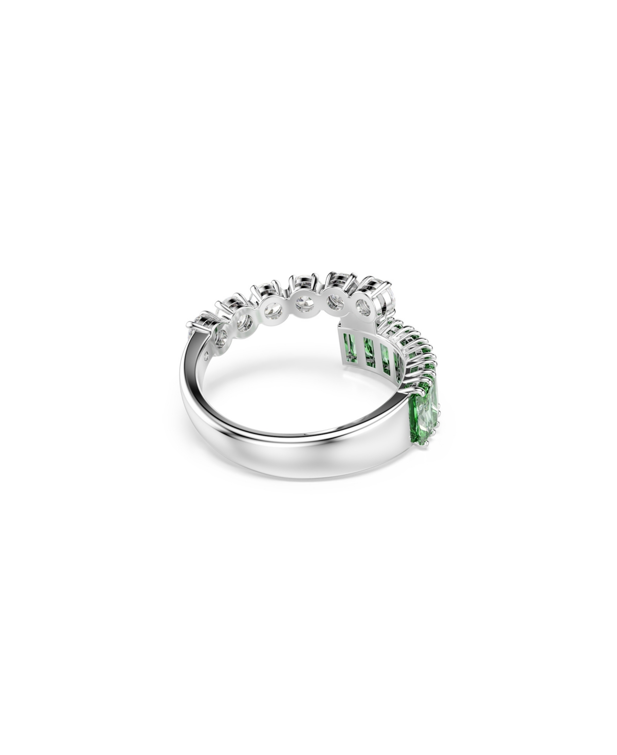 Swarovski Green Rhodium Plated Matrix Ring In Green