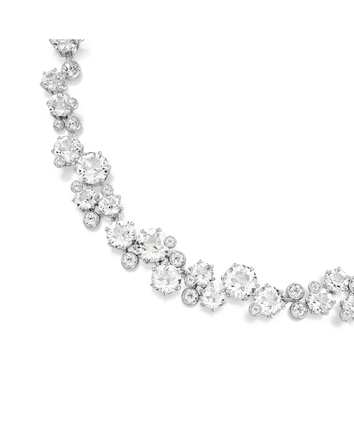 Swarovski Constella Rhodium Plated Necklace In White