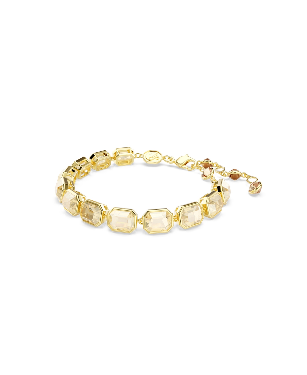 Swarovski Swaroski Millenia Gold-tone Plated Tennis Bracelet In Gold
