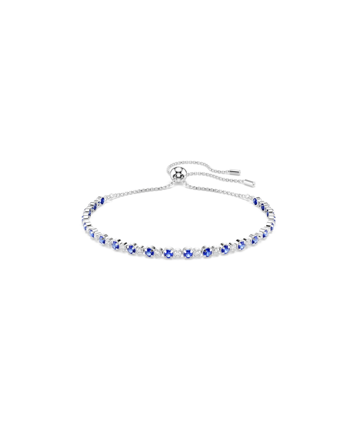 Swarovski Swaroski Matrix Rhodium Plated Tennis Bracelet In Blue