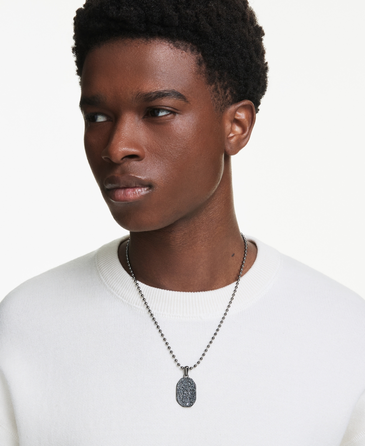 Swarovski Dextera Octagon Ruthenium Plated Pendant Necklace In Black